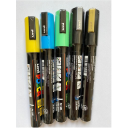 Set cu 5 markere coloarate UNI POSCA PC-5M 2. 5mm