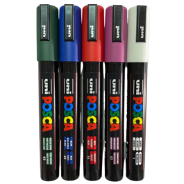 Set 5 Markere UNI POSCA PC-5M 1. 8-2. 5 mm