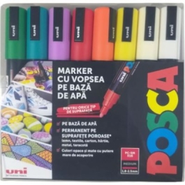 Marker UNI PC-5M 1. 8-2. 5 mm set 16 culori Posca