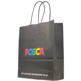 Punga hartie cadou Papiroti 23770 personalizata B5 90 g mp 18x22x8 cm POSCA