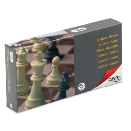 Joc Sah si Dame magnetic Cayro in cutie pliabila 24 x 24 cm