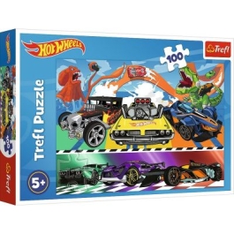 Puzzle 100 Hot Wheels. Masinile de curse Trefl
