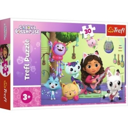 Puzzle 30 piese Gabbys Dollhouse. Casa lui Gabby Trefl