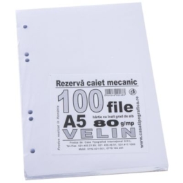 Rezerva caiet mecanic foaie velina A5 100 file Casa Tipografica