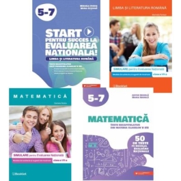 Pachet 4 carti Ma pregatesc pentru Evaluarea nationala 2026 Clasa a 8-a Limba si literatura romana si Matematica - Anton Negrila Marinela Pantazi Mihaela Dobos Daniela Stoica