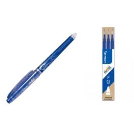Pachet Roller Pilot Frixion PBL-FRP5-L 0. 5mm albastru cu guma de sters si Rezerva roller cu gel Pilot Frixion Ball 3 bucatiset