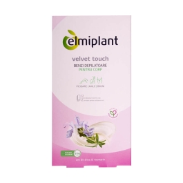 Elmiplant Velvet Touch Benzi depilatoare pentru corp cu Unt de shea si Rozmarin, 12 bucati