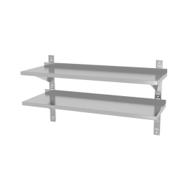 Raft de perete dublu reglabil, cu doua suporturi din otel, HENDI, 1000x300x(H)600mm