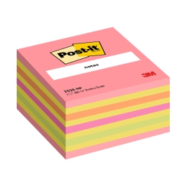 Cub notite adezive Post-it®, Lollipop culori neon, 76 x 76 mm, 450 file/bucata, 100% PEFC