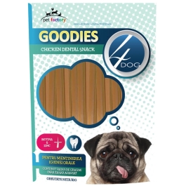 4DOG Goodies Recompense Dental Sticks Pui si Biotina 80g