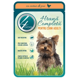 4Dog Plic Hrana pentru caini cu carne de pui in sos, 100g
