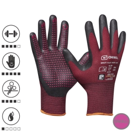 Gebol 709976_T, Manusi de protectie Multi Flex Touch Lady, din nylon, acoperire din spuma de nitril, uz profesional, marimea 8/M