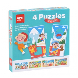 Puzzle Anotimpuri, Apli, 4 piese/puzzle