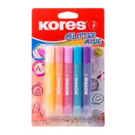 Lipici Kores, culori pastelate, 10 g, 5 culori/blister