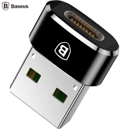 Adaptor Conversie Baseus USB-A la USB-C, Negru