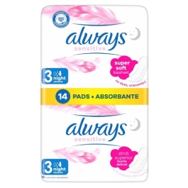 Always absorbante igienice Sensitive Duo Night marime 3, 14 buc
