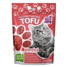 Asternut Natural Tofu pentru Pisici, Mon Petit Ami Piersica 5 L