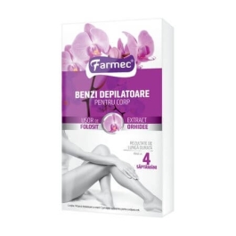 Farmec Benzi Depilatoare pentru corp cu Extract Orhidee 14 buc