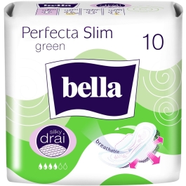 Bella Absorbante Perfecta Slim Silky Drai Green, 10 bucati