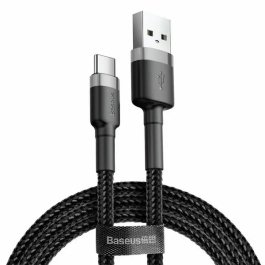Cablu Baseus Cafule, USB la USB-C, Quick Charge , 2A, 2m Gri + Negru