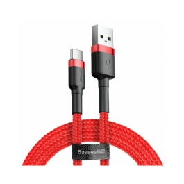 Cablu Baseus Cafule, USB la USB-C, Quick Charge, 3A, 1m Rosu