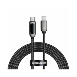 Cablu Baseus Display, USB-C la USB-C, 100W, Fast Charging, 2m, Negru
