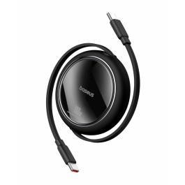 Cablu Baseus Free2Draw Mini, Retractabil, USB-C la USB-C, 100W, 1m Negru