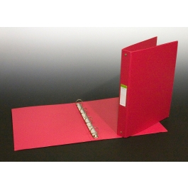 Caiet mecanic 4 inele - D25mm, coperti carton plastifiat PVC, A4, AURORA - rosu