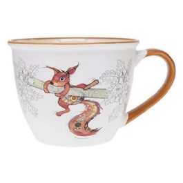 Cana Timbale a anse Kook Ecureuil 550 ml Ceramica Alba Kiub