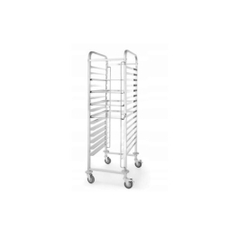 Carucior transport profesional pt 15 tavi 60x40 cm, cu roti, HENDI SMART, corp inox