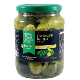 Castraveti intregi in otet 6-9 cm, 720 ml, Buftea