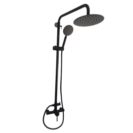 Coloana de dus MIXXUS SUS-003-J BLACK 20 cm + baterie si para, monocomanda, furtun flexibil