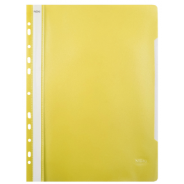Dosar cu sina Noki 482011-030, plastic, galben, multiperforatii pentru arhivare, colturi rotunjite, set 25 buc