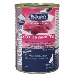 Hrana umeda, Caini, 400 g, cu Caprioara si cartof, Dr. Clauder`s Selected Meat 