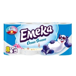 Emeka hartie igienica Ocean Breeze 3 straturi, 8 role