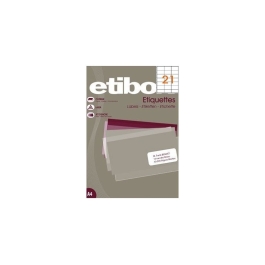 Etichete autocolante Etibox 119752, 21/A4, 70x42.4mm, permanente, colturi drepte, alb, top 100 coli (2100 etichete)