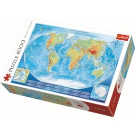 Puzzle harta fizica a lumii, Trefl
