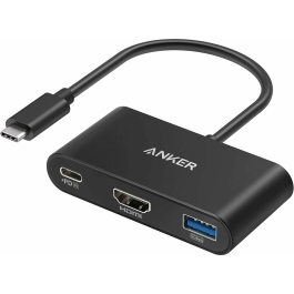 Hub Anker PowerExpand 3-in-1, 100W Power Delivery, USB-C, 4K HDMI, USB 3.0, Gri