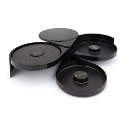 Suport glazurat pahare, 3 compartimente, diam 160mm, h 70mm, fabricat din ABS