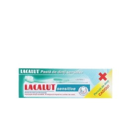 Lacalut Pasta de dinti Sensitive + periuta de dinti cadou, 75 ml
