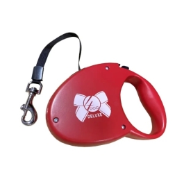Lesa Retractabila caini talie medie 5 m  rosie 4DOG DELUXE