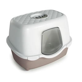 Litiera Acoperita Chic+ Filtru Alb/Crem 56x39x39 cm STEFANPLAST