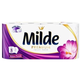 Milde Premium Hartie igienica Relax Purple, 8 role