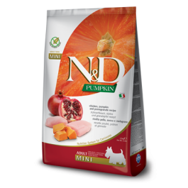 Hrana uscata pentru caini adult, talie mica, cu Pui si rodie, 800 g, N&D Pumpkin