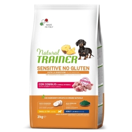 Hrana uscata, caini, Mini, Adult Sensitive, Fara Gluten, cu iepure, 2 kg, Natural Trainer