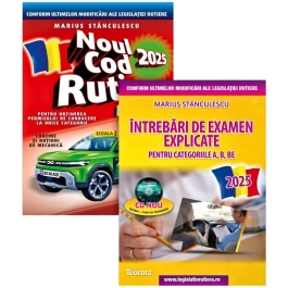 Pachet Legislatie rutiera 2025. Noul cod rutier si Intrebari de examen explicate pentru categoriile A, B, BE + CD (cod acces online) - Marius Stanculescu