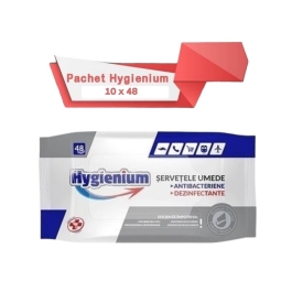 Pachet Hygienium Biocid Servetele Umede Dezinfectante 10 x 48 buc, avizat Ministerul Sanatatii