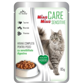 Pachet Hrana Umeda pentru Pisici, cu ficat,12 plicuri x 85 g, MIAU MIAU CARE SENSITIVE