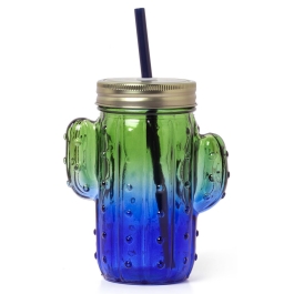 Pahar cu pai Cheers Cactus Verde 350 ml Legami