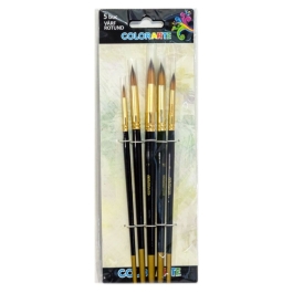 Pensula Colorarte DB20503, varf rotund, set 5 bucati